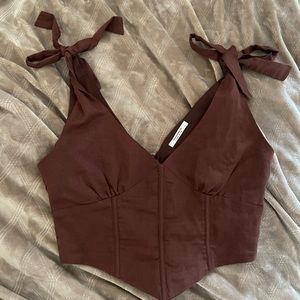 Peppermayo brown bustier top